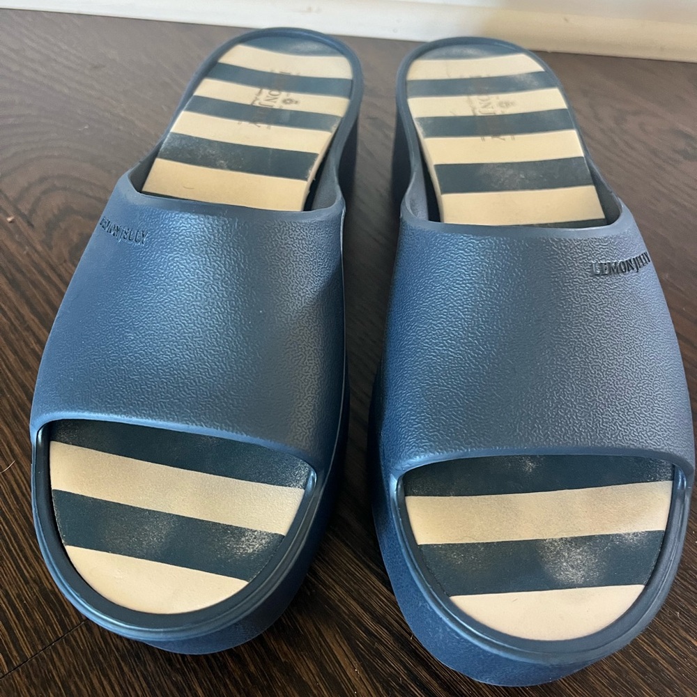 Lemon Jelly slides blue sandals platform UK 41 Y2K - Picture 3 of 7
